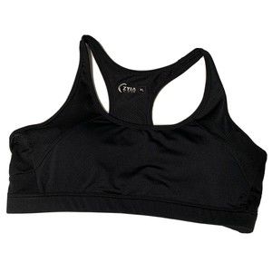 ZYIA Active Sports Bra Racerback Mesh Padded Womens XL Gym Workout Black